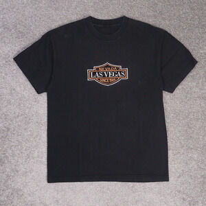 VTG Harley Davidson Nevada Las Vegas Large Black Short Sleeve T-Shirt